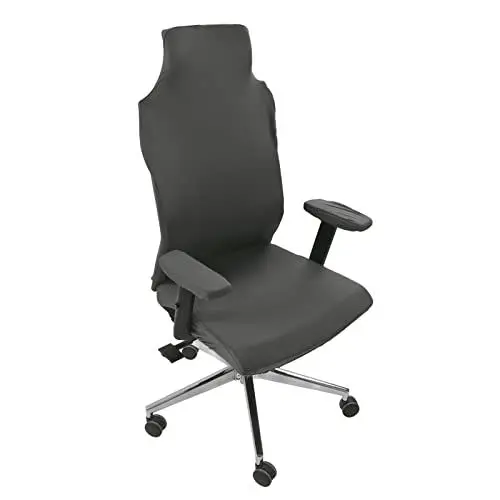 Produktbild: Gaming-Stuhlbezüge Schonbezüge mit Armlehnenbezügen, Gaming-Stuhlbezug, Reine Farbe, Atmungsaktives Polyester, Hoch Belastbar, Bürostuhl-Schonbezug mit Armlehnenbezug für Zuhause(Dunkelgrau)