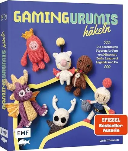Produktbild: Gamingurumis häkeln: Die beliebtesten Figuren aus Videospielen als Amigurumis | Blauer Igel, herzloser Schatten und mehr für Fans von Minecraft, Zelda, League of Legends und Co.