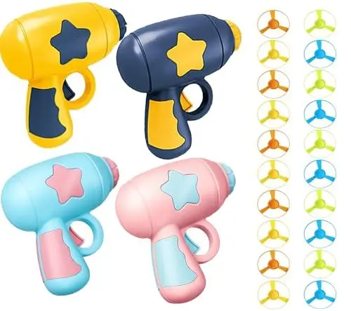 Produktbild: Gamrong Katze-Spielzeug Cat Fetch Toy Haustier Spielzeug für Katze, Cat Toy Sets 4 Launchers und 20 Bunte Fliegende Chasing Untertasse Propellers für Interactive, Training, Jagen, Schlagen