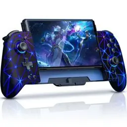 Produktbild: GAMSINGY Handheld Switch Controller, Cooles RGB-Licht Switch Controller Griffe mit 4xSpiele Karten Slots, Switch Spiele Zubehör für Switch/OLED Konsolen