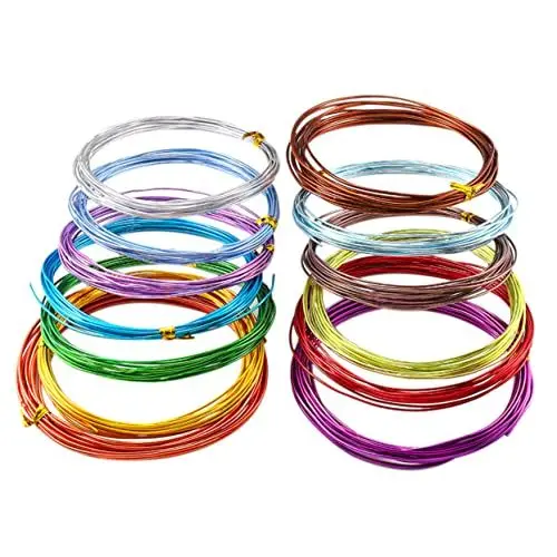 Produktbild: GANAZONO 12 Rollen Handgefertigter Aluminiumdraht Anlaufbeständiger Schmuckdraht Basteldraht Aus Aluminium Bildhauerdraht Armbanddraht Für Perlen Aluminiumoxid Schmucklinie Flexibel