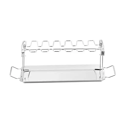 Produktbild: GANAZONO 1Stk Gebratenes Hähnchenkeulengestell räucherstäbchen Zusammenklappbarer Grill BBQ-Grillgestell Grill hähnchen grillgestell Bräter aus Metall Grillrost aus Edelstahl Grillwerkzeug