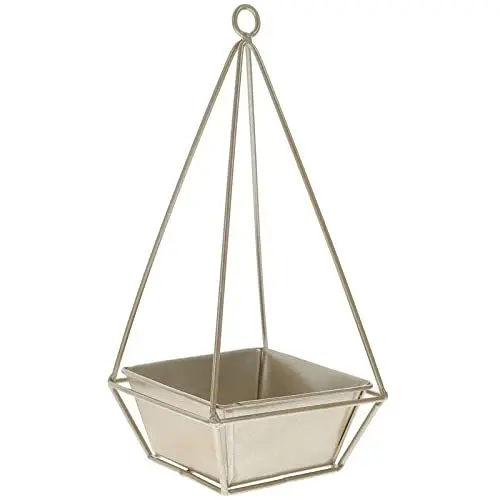 Produktbild: GANAZONO 1stk Blumentopf Hängender Blumenhalter Wandbehang Pflanzkorb Pflanztopf Kräutertopf Hängeblumentöpfe Wand Pflanztöpfe Blumenampel Hängeampel Weiß Pflanze Eisen Hängender Korb