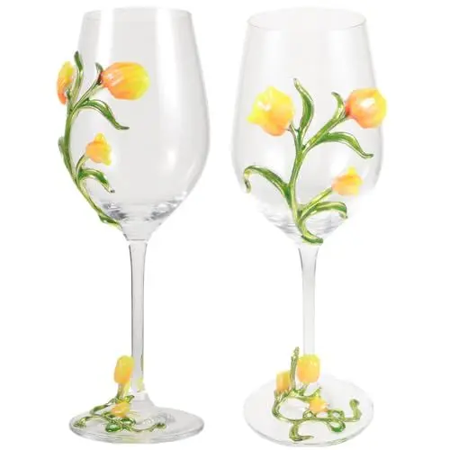Produktbild: GANAZONO 2 Stück Partykelche Weingläser Weinbecher Partybecher Weinflöten Malerei Weinbehälter Party-Weinflöte Dekorativer Weinflötenbehälter Glasbecher