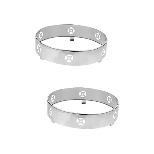 Produktbild: GANAZONO 2 Stück Sammeln Feuer Windschutzscheibe Wok Brenner Ring Gas Ring Reduzierer Wok Herd Ring Bratpfanne Gasherd Sparen Windschutzscheibe Herd Brenner Rost Edelstahl Universell