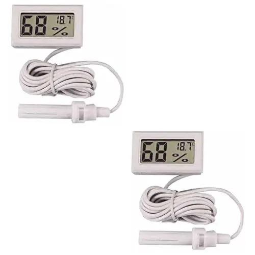 Produktbild: GANAZONO 2st Raumthermometer Innen Feuchtigkeitsmesser Innen Mini-hygrometer Feuchtigkeitsmessgerät Für Zu Hause Genaues Raumhygrometer Feuchtigkeitsmesser Uhr Mini-slim-thermometer Leser