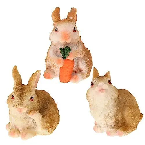 Produktbild: GANAZONO 3st Kaninchen Dekorative Ornamente Häschen Miniaturen Osterhasenfigur Osterhasen-Ornament Terrarium-Bonsai-Ornament Miniatur-häschenfiguren Bastelset Kunstharz Esstisch Puppenhaus