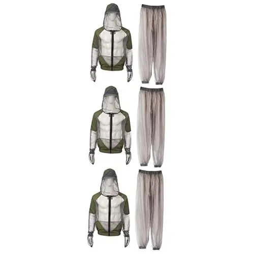 Produktbild: GANAZONO 3st Schutzkleidung Zum Angeln Aus Mesh Hosenanzug Mesh-Anzug Anti-Kleidung Moskito-Jacke Schraubgasflasche Sport Jacke Damen Sonnenschutzkleidung Gittergewebe