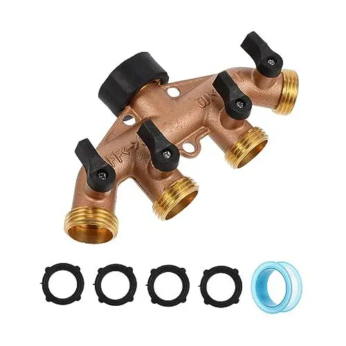 Produktbild: GANAZONO 4 Sätze 4 Schlauchadapter Schlaucharmaturen Aus Messing Teiler Für Bewässerungssysteme Schlauch Lätzchen Anschlüsse Für Gartenschläuche Absperrventil Spülschlauch Fangen Komponente