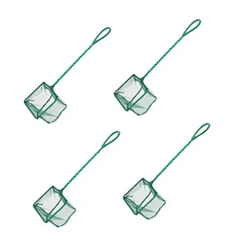 Produktbild: GANAZONO 4 Stück 4 Garnelennetz Teichnetze zum Reinigen Keschergriff Tauchnetz Fisch Tank Netz kleines Teichkescher fischnetz Fish net Fischfangnetz Fisch Kescher Mini-Fischernetz Green