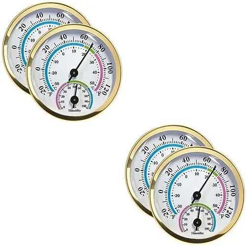 Produktbild: GANAZONO 4 Stück Thermometer Digitale Indoor-Ther Temperaturmessgerät Wetter Temperaturüberwachung Im Gewächshaus Temperatursensoranzeige Hausbarometer Batterie Aluminium Monitor