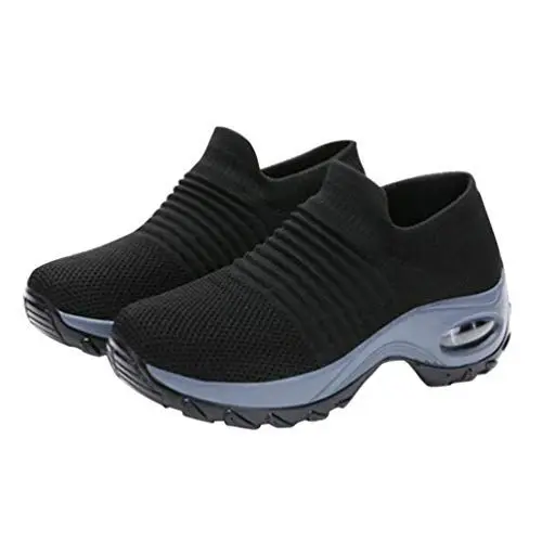 Produktbild: GANAZONO Arbeitsschuhe Trainingsschuhe Turnschuhe Für Frauen Turnschuhe Mit Luftkissen Plateau-Sneakers Mit Keilabsatz Damenschuhe Laufschuhe Für Damen Frauen Gehen Weben Anhänger