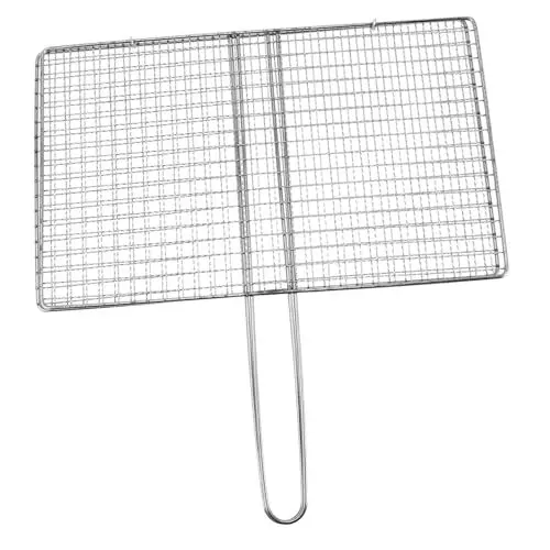 Produktbild: GANAZONO Barbecue-Grillkorb mit Griff Edelstahl-Drahtnetzkorb Tragbares Kochen von Fischfleisch-Kabob-Werkzeugen für Outdoor-Picknick-Camping-Lagerfeuer-Party