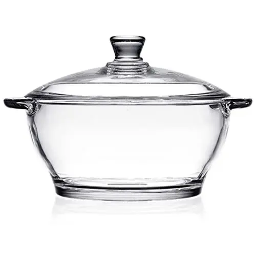 Produktbild: GANAZONO Glastopf Kochen Glas-Kochgeschirr Suppenterrine Aus Borosilikatglas Widerstandsfähiger Nudeltopf Mit Deckel für Suppe Schmoren und Induktion