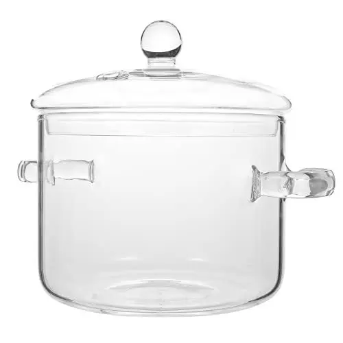 Produktbild: GANAZONO Glasuppenschalen Kochtopf Glas Kochtopf Borosilikatglas Mit Deckel Griff Küchentopf Für Nudeln Nudelsuppe Milch Glas Servierschale