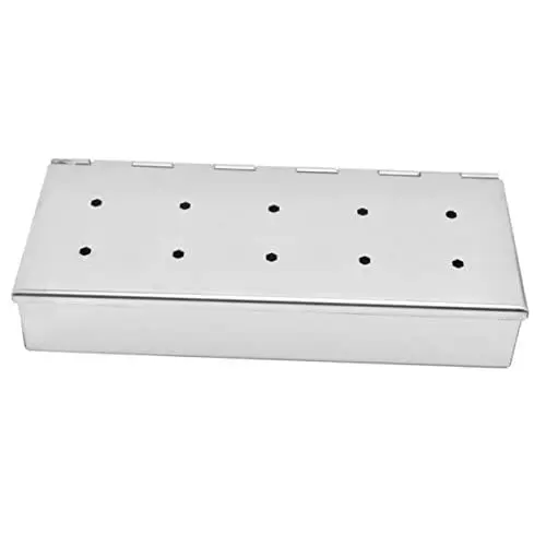 Produktbild: GANAZONO Kasten Grillbox Aus Edelstahl BBQ Räucherbox Lagerung Von Räucherpellets Räucherbox Edelstahl Raucher Feuerbox Holzspäne-Box Grillzubehör Muschelschale Rostfreier Stahl Gewürzdose