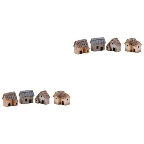 Produktbild: GANAZONO Lieferungen 8 Stück Heimdekoration Aquarium Holzspielzeug Miniatur-Zwerghaus Gartenbrücke Miniaturhäuser Zum Basteln Landschaftsbau-Ideen Applikation Statue Innenblumen