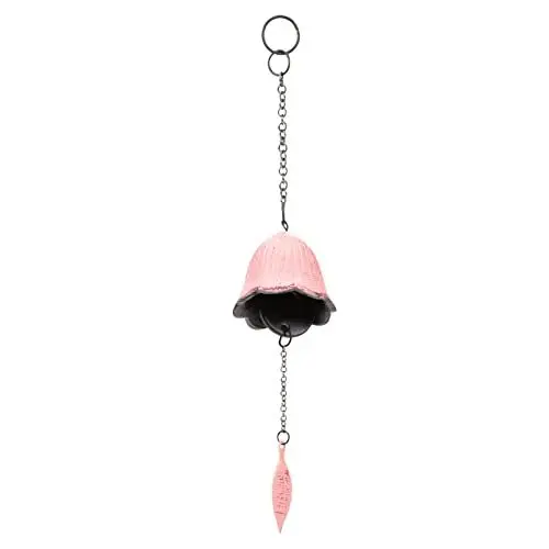 Produktbild: GANAZONO Metallbesatz Eisenblatt Wind Glockenspiel Japanischer Wind Chimes Garten Windbells Wind Skulptur Autospiegel Anh?nger für Garten Balkon Fenster Rosa Klangspiel Außendekoration