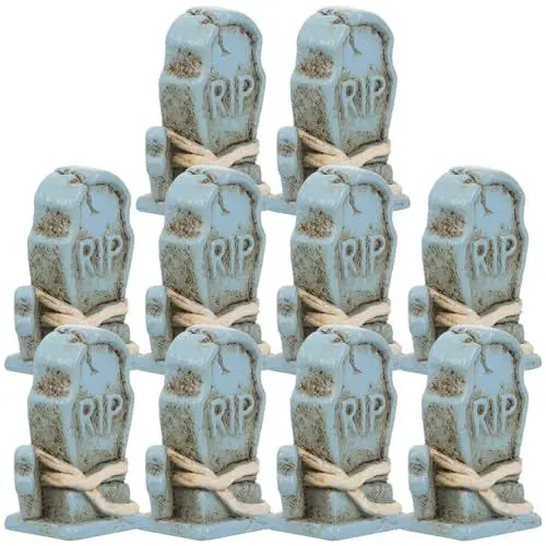 Produktbild: GANAZONO Miniatur-Grabsteine-Figur 10 Stück Halloween-Mini-Grabsteine ​​Aus Kunstharz Grabstein Für Halloween Hof Außen- Und Innendekoration Dorfszenen-Ornamente