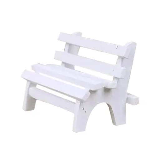 Produktbild: GANAZONO Puppenhaus-parkbank Handgefertigte Holzbank Puppenhaus-gartenbank Mini-parkbank Mini-gartenbank Mini-holzbank Puppenhaus-miniaturstuhl Klein Stühle Schmücken Bambus Zubehör Weiß