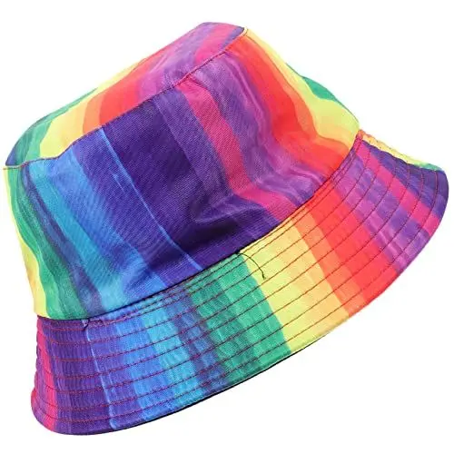 Produktbild: GANAZONO Regenbogen-Farbblock-eimerhut Halloween-kostüm Für Kinder Rollenspiel-Outfits Bühnen-eimerhut Kostüm Für Männer Sommermützen Für Herren Fischermütze Sonnenhut Bilden Draussen Junge