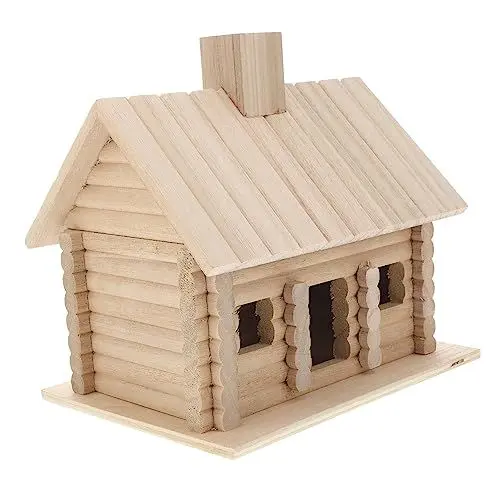 Produktbild: GANAZONO Vogelhaus Aus Holz Vogel Aus Holz Vogelversteck Hütte Bausatz Für Vogelhäuschen Dekoratives Vogelhaus Garten Vogelhaus Unbemalte Vogelhütte Wohnkultur Hölzern Kind Malen Winter