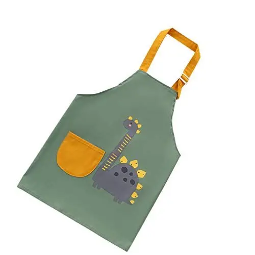 Produktbild: GANAZONO wasserdichte Schürze Arbeitshosen 1Pc wasserdichte Kinder Malen Kunstschürze mit Taschen- Dinosaurier- Muster Kinder Kocht Backschürze Gartenschürze Malschürze Kinder