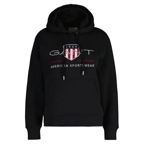Produktbild: Gant Damen Archive Shield Hoodie Kapuzenpullover, Black, M
