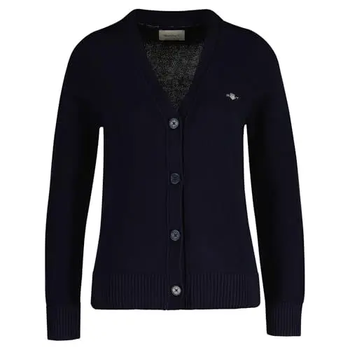 Produktbild: Gant Damen Classic Cotton Cardigan Strickjacke, Evening Blue, M