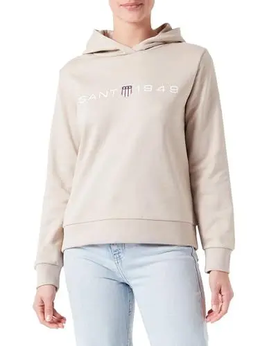 Produktbild: GANT Damen REG Printed Graphic Hoodie Kapuzenpullover, Dry Sand, 32