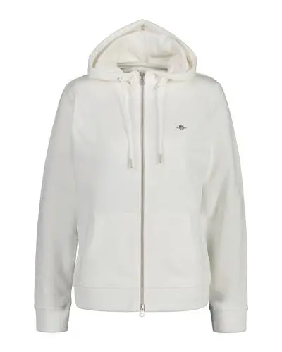 Produktbild: GANT Damen Rel Shield Full Zip Hoodie Kapuzenpullover, Eggshell, 3XL EU