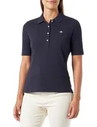 Produktbild: GANT Damen Slim Shield Pique Polohemd, Evening Blue, XXL EU