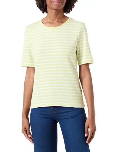 Produktbild: GANT Damen Slim Striped 1X1 Ribbed SS T-Shirt, Pastel Lime, XS