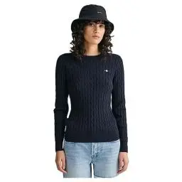 Produktbild: Gant Damen Stretch Cotton Cable C-Neck Pullover, Evening Blue, Standard