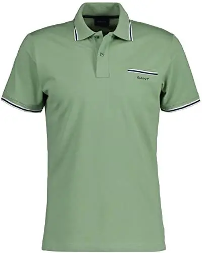 Produktbild: GANT Herren 3-COL Tipping SOLID SS Pique Polohemd, Kalamata Green, S