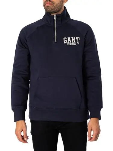 Produktbild: GANT Herren Arch-Sweatshirt mit halbem Reißverschluss, Blau, L