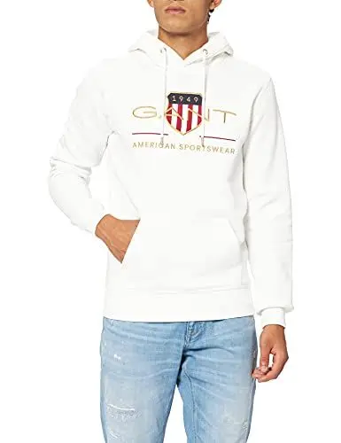 Produktbild: GANT Herren Archive Shield Hoodie Kapuzenpullover, Eggshell, L