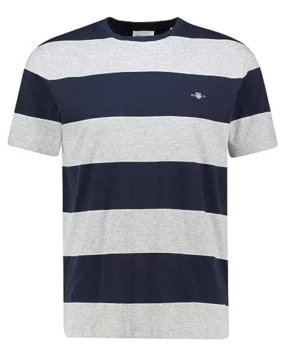 Produktbild: Gant Herren BAR Stripe SS T-Shirt, Grey Melange, 56