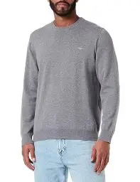 Produktbild: Gant Herren Classic Cotton C-Neck Pullover, Dark Grey Melange, Standard