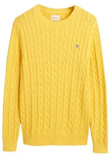 Produktbild: GANT Herren Cotton Cable C-Neck Pullover, Smooth Yellow, XXXXL
