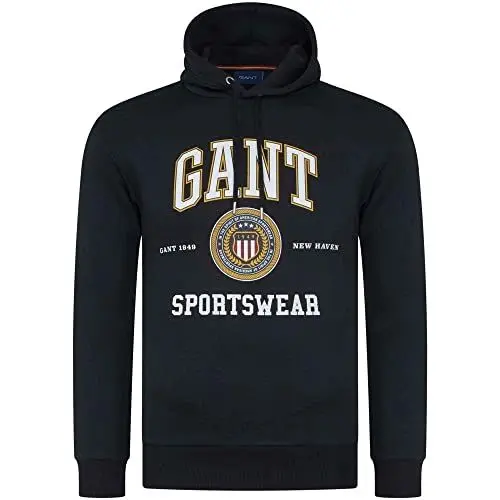 Produktbild: GANT Herren D1 Crest Shield Sweat Hoodie Kapuzenpullover, Black, M