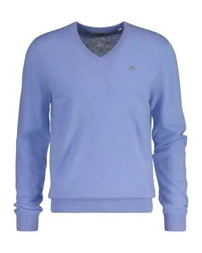Produktbild: GANT Herren Extrafine Lambswool V-Neck Pullover, Clear Sky, Large