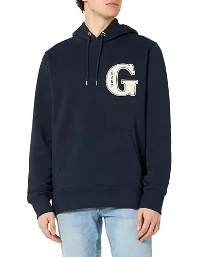 Produktbild: GANT Herren G Graphic Hoodie Kapuzenpullover, Evening Blue, M
