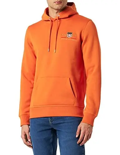 Produktbild: GANT Herren MEDIUM Shield Hoodie Kapuzenpullover MIT MITTLEREM ARCHIV Logo, Pumpkin ORANGE, S