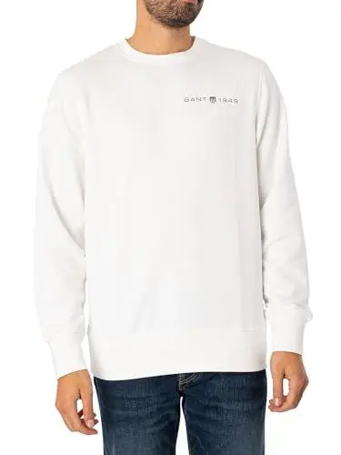Produktbild: GANT Herren Printed Graphic C-Neck Sweat Sweatshirt, Eggshell, XXL