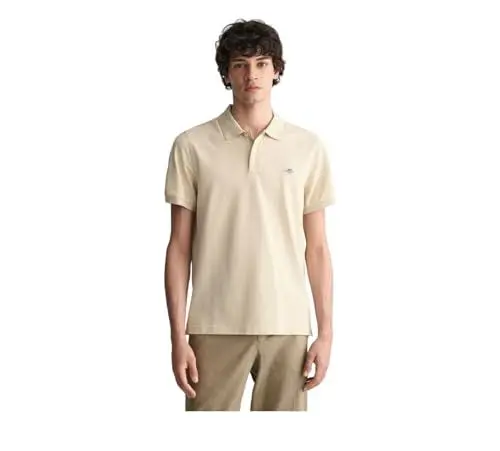 Produktbild: Gant Herren REG Shield SS Pique Polo, Silky BEIGE, L