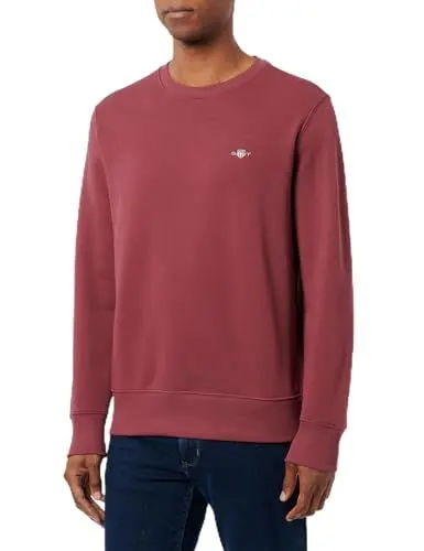Produktbild: GANT Herren REG Shield C-Neck Sweat Sweatshirt, Wine RED, XL
