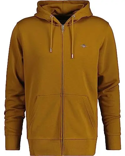 Produktbild: GANT Herren Reg Shield Full Zip Hoodie Sweatshirt, Warm Brown, S