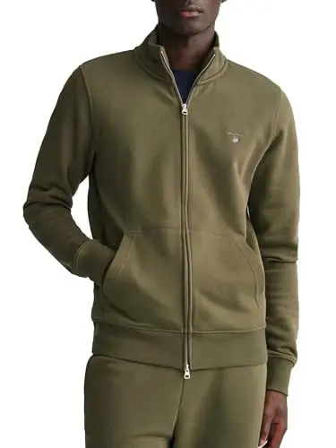 Produktbild: GANT Herren REG Shield Full Zip Sweat Logo Sweatjacke MIT REIßVERSCHLUSS, Racing Green, S