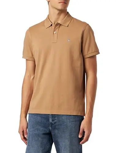 Produktbild: GANT Herren REG Shield SS Pique Polo Polohemd, WARM Khaki, M